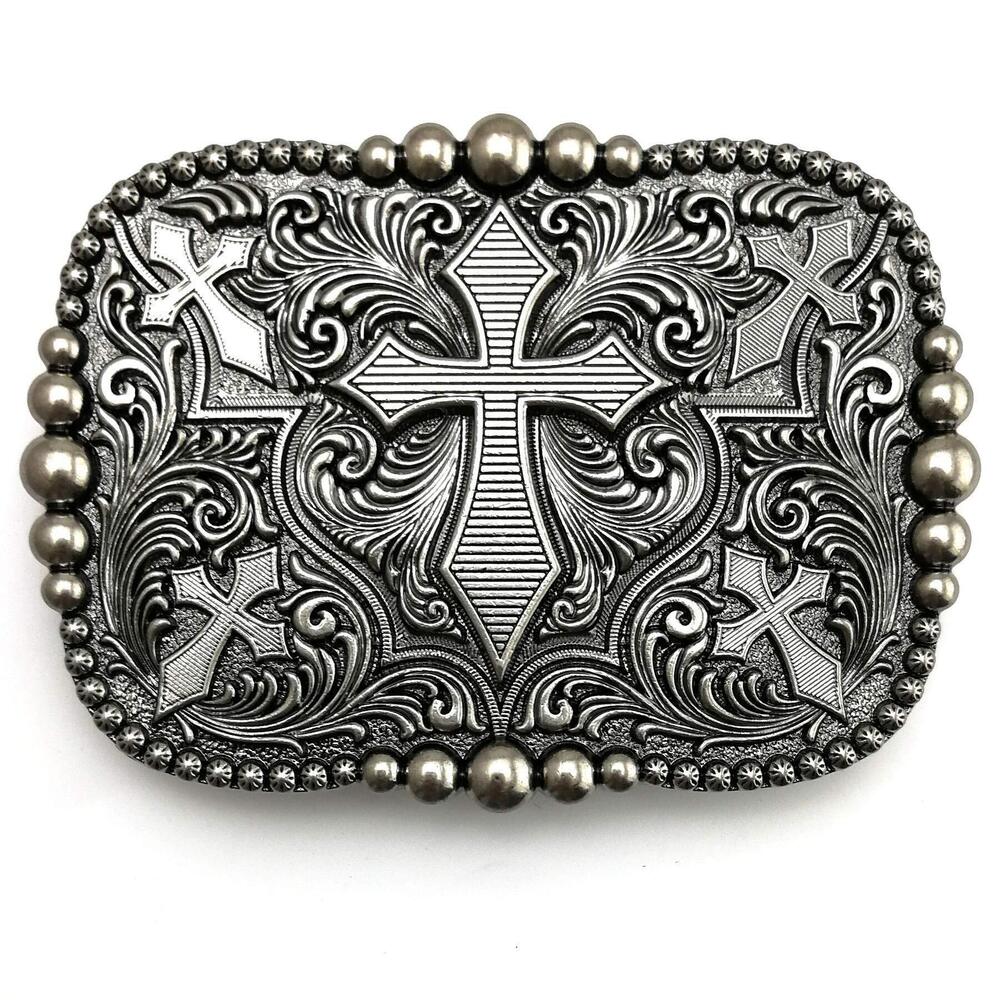 4743 American Big Heavy Duty Letter K Leaf Belt Buckle Silver Tone
